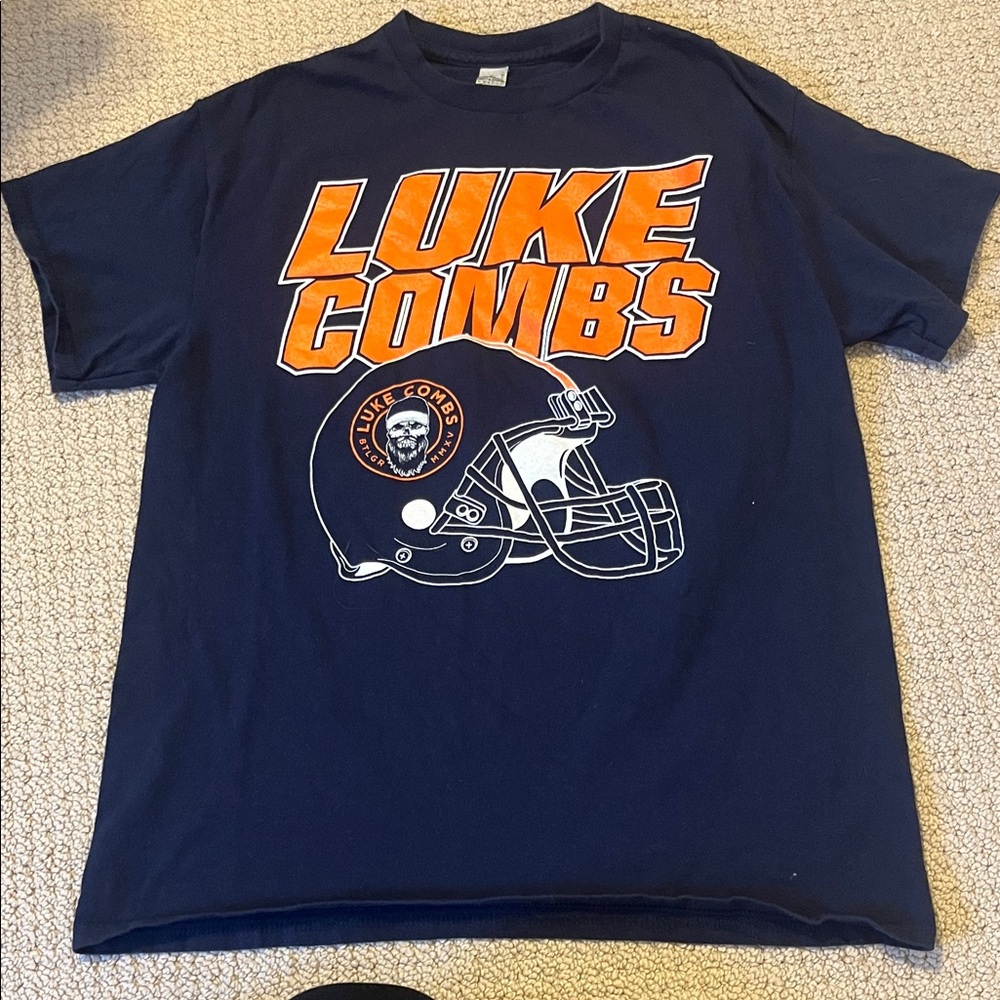 LUKE COMBS Navy Blue Graphic T-Shirt Medium